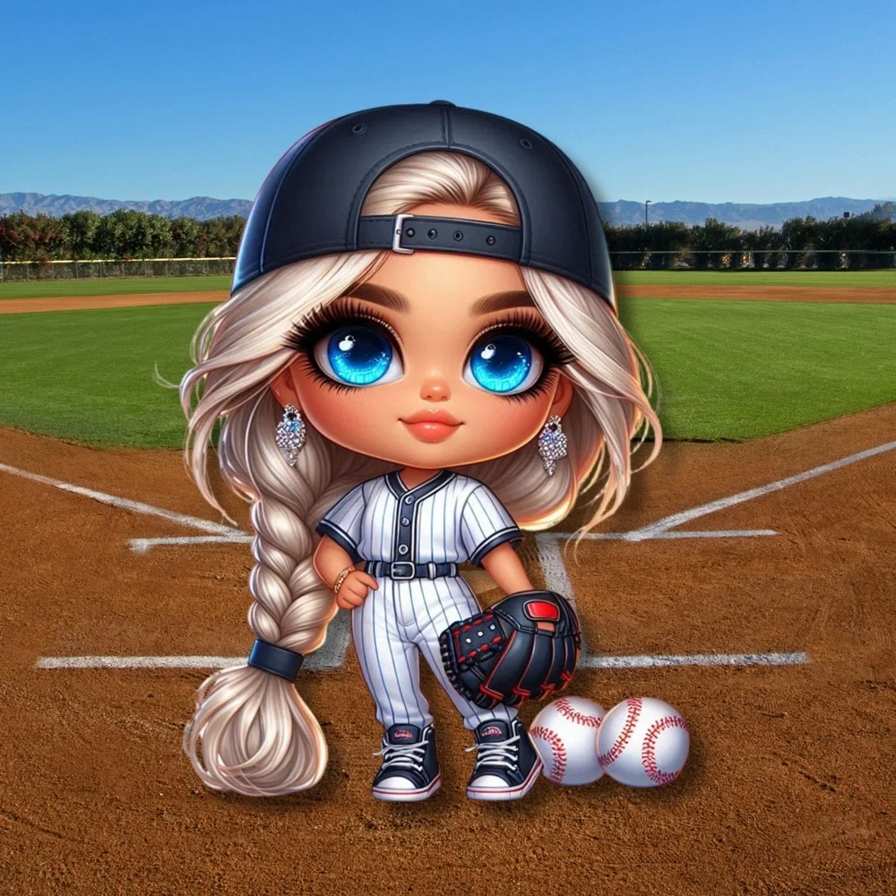 Diamonds & Dugout Divas CutiePie Girls 2026 12 Month Jan-Dec Calendar